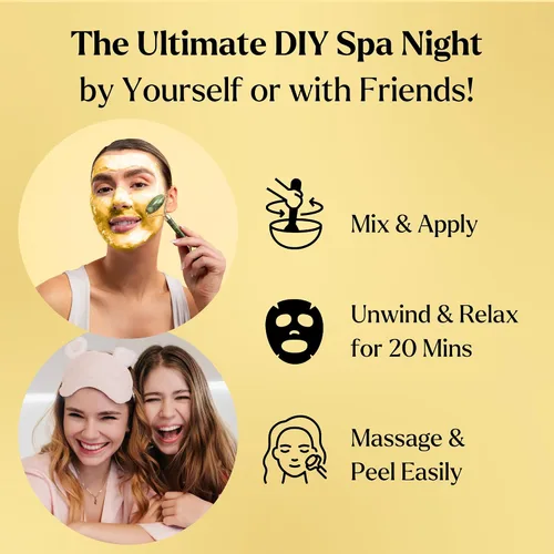 Vista 9 de VogueNow Mascarilla facial de gelatina para tratamientos faciales – Máscara de gelatina hidratante, iluminadora y nutritiva de oro de 24 quilates