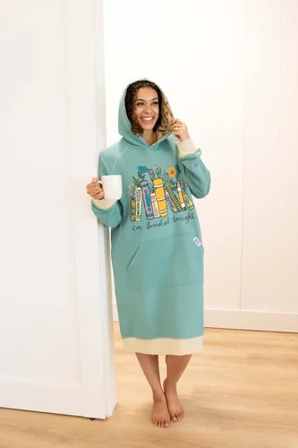 Vista 37 de Lazy One Sudadera con capucha de gran tamaño, ropa de dormir cómoda, vestido de suéter para mujer