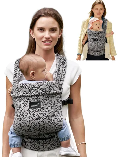 Vista 16 de GROWNSY Portabebés para recién nacidos a niños pequeños, ligero, ergonómico de 7-44 libras, portabebés para recién nacidos con soporte