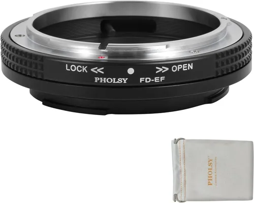 Vista 8 de PHOLSY - Adaptador de montaje de lente compatible con lente Nikon F a cámara Canon EF