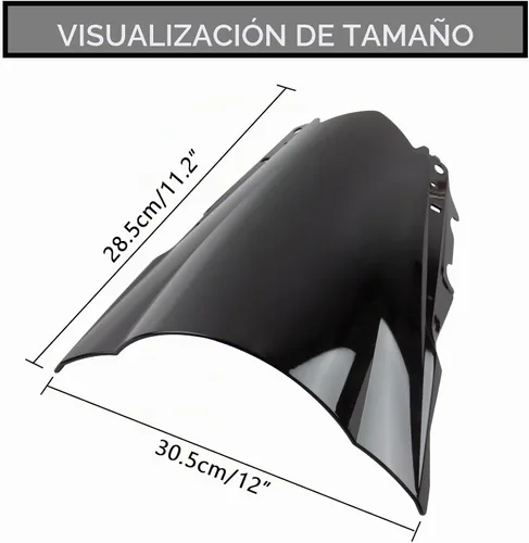 Vista 3 de PSLER Parabrisas Parabrisas Doble Burbuja para YZF R3 R25 2014-2018 2014 2015 2016 2017 2018 (Negro)