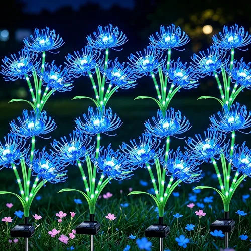Vista 15 de VOOKRY Luces solares para exteriores, paquete de 4 luces de flores