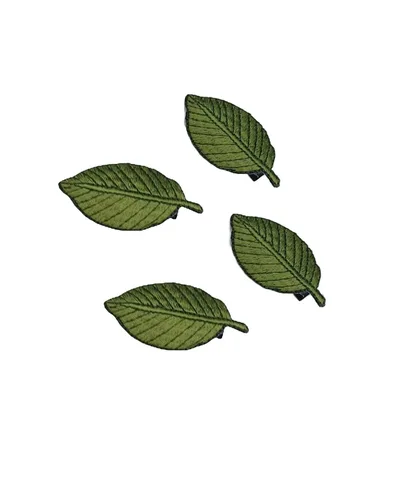Vista 11 de Horquilla para el cabello con bordado en forma de hoja para niñas, pasadores para el cabello BW06 (2 unidades, verde)