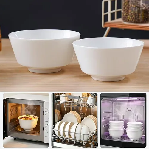 Vista 7 de 4 cuencos de porcelana, cuencos de arroz de sopa de 10 onzas