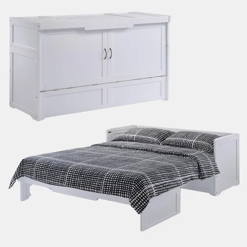 Vista 16 de NIGHT & DAY Cubo premontado gabinete Murphy cama, Beadboard Cherry