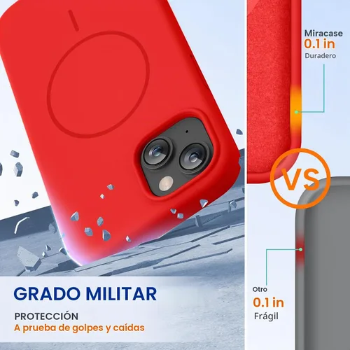 Vista 2 de Miracase - Funda diseñada para iPhone 13 con protector de pantalla de vidrio templado y forro de microfibra suave antiarañazos, funda de silicona