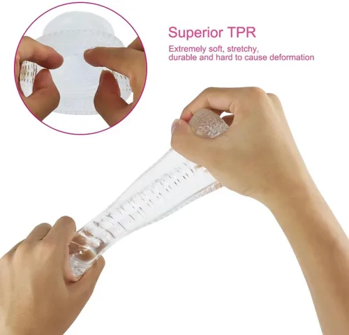 Vista 2 de Masterbater masculino transparente con textura realista, juguetes sexuales, juguetes sexuales para él, vagina ultrasuave para hombre