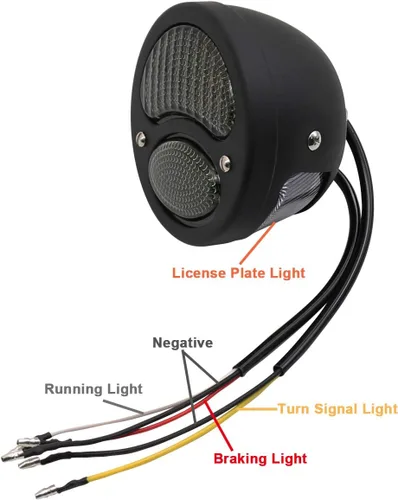 Vista 7 de 2 luces traseras LED vintage Duolamp de 12 V, indicador de parada trasera con luz de funcionamiento, intermitentes, lámpara de matrícula, lente