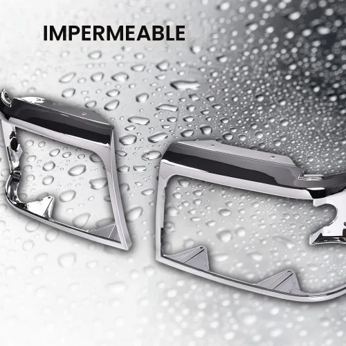 Vista 3 de PIT66 Puertas de marco de faros delanteros, compatible con Ford F150 F250 1992-1996 plateado cromado