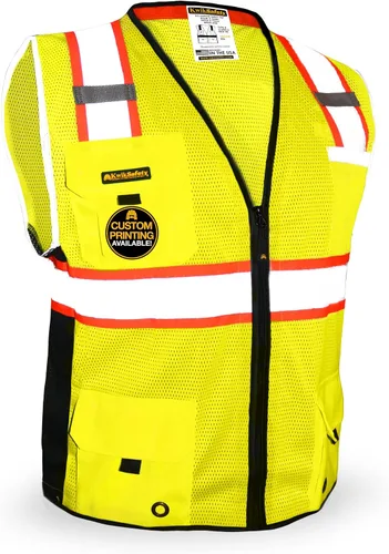 Vista 8 de KwikSafety BIG KAHUNA Safety Vest Class 2 ANSI OSHA Hi Vis Reflective Vest