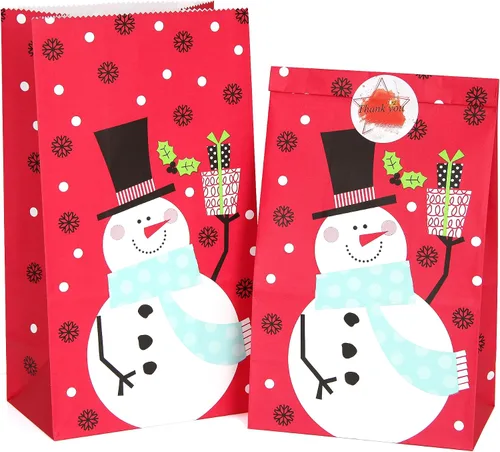 Vista 16 de Artseen Bolsas de papel de recuerdo de fiesta para fiestas y celebraciones, bolsas de papel tratadas de 5.10 x 3.10 x 9.4 pulgadas (24 unidades)