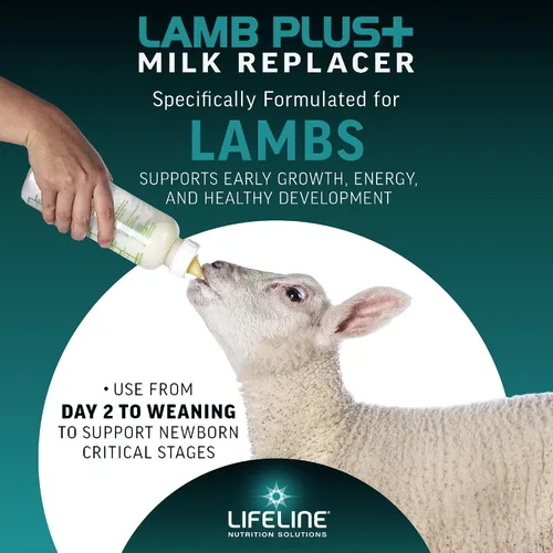 Vista 2 de ANNUSO LIFELINE Lamb Plus+ - Reemplazo de leche, bolsa de 6 libras, 23% de proteína y 30% de grasa, mejorado con LifePulse para mayor apoyo, fomenta