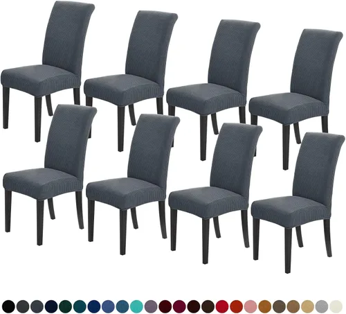 Vista 66 de Joccun - Juego de 2 fundas para sillas de comedor, fundas elásticas para sillas de comedor, fundas de asiento para sillas de comedor, funda de Negro