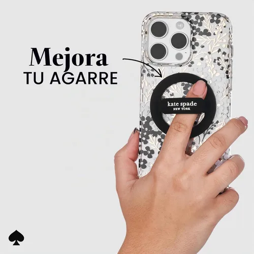 Vista 3 de Kate Spade New York Agarre magnético para móvil con asa - Desmontable y plegable - Negro