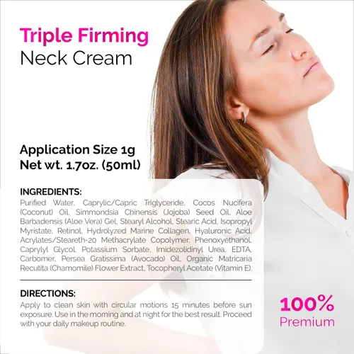Vista 6 de ACTIVSCIENCE Crema reafirmante para el cuello - Hidratante facial antienvejecimiento natural con retinol, colágeno y ácido hialurónico - Crema