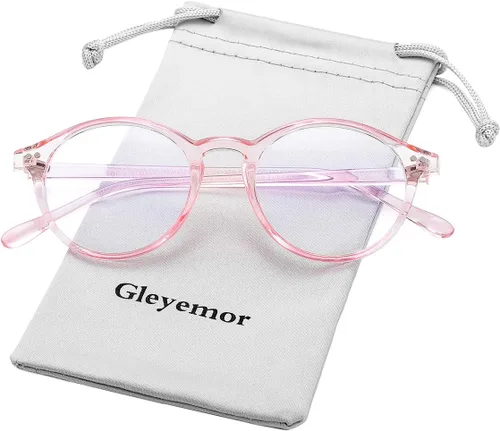 Vista 12 de Gleyemor Blue Light Glasses for Men Women, Vintage Round Frame Eyeglasses Leopardo
