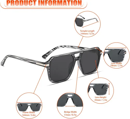 Vista 5 de Gafas de sol estilo aviador cuadradas retro para mujeres y hombres, de los años 70 y 80, estilo vintage, estilo aviador grande