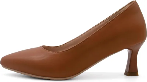 Vista 8 de ALLURENANA Zapatos de tacón bajo para mujer, puntera puntiaguda, gruesos, cómodos, sin cordones, tacón de bloque, puntera cerrada, zapatos de vestir