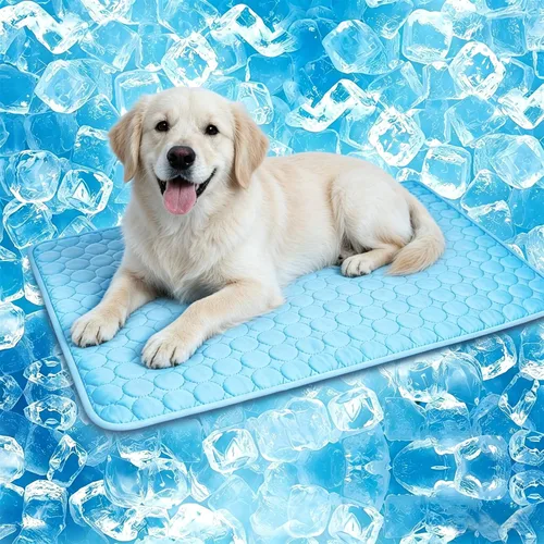 Vista 13 de Tapete refrescante para perros, tapete refrescante Arc-Chill mejorado para perros Q-Max > 0.4, almohadilla de refrigeración lavable para perros Azul