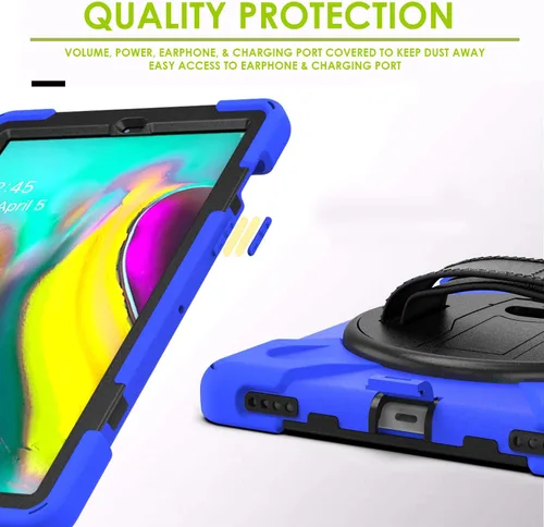 Vista 8 de KIQ Shield Series Samsung Tab 10.1 Case SM-T510/T515 Samsung Galaxy Tab A 10.1 Case 2019 Cubierta resistente a prueba de golpes 360 Kickstand