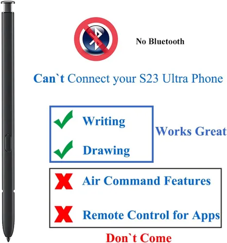 Vista 2 de Galaxy S23 Ultra 5G S Pen repuesto S23 Ultra Pen con punta de bolígrafo S23 Ultra para Samsung Galaxy S23 Ultra 5G Touch Pen 6.8 pulgadas SM-S918U