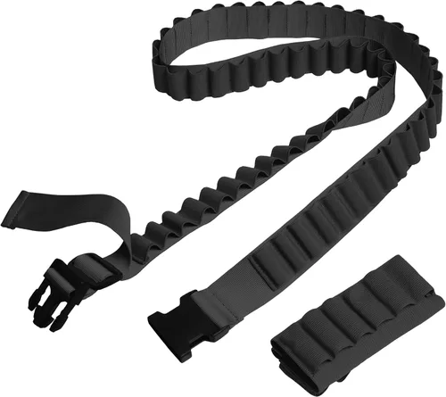 Vista 6 de Shotgun Shell Bandolier 60 Rounds + 8 Rounds Side Saddle Shell Card Holder for Buttstock, Adjustable Length Shoulder Starp Sling for 12 or 20 Gauge