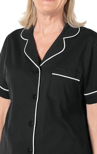 Vista 3 de PajamaGram Pijama de algodón para mujer - Conjunto de pijama capri para mujer, 100% algodón
