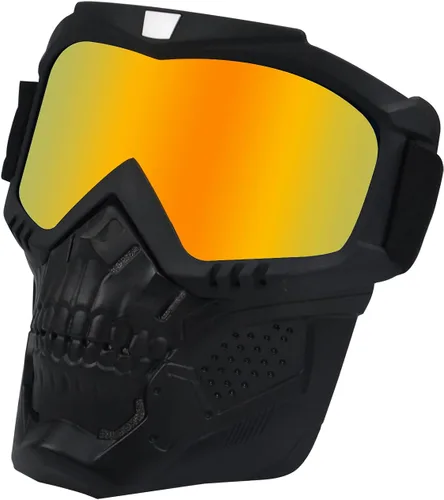 Vista 20 de LJDJ Gafas de motocicleta con máscara extraíble – Gafas de motocross ATV Anti-UV ajustables MX Riding Offroad Ciclismo Moto Gafas protectoras Racing