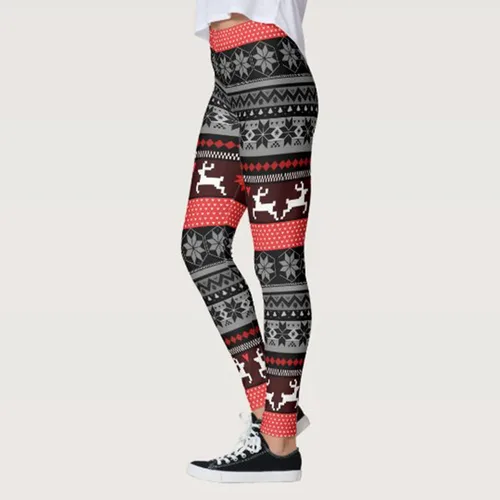 Vista 4 de Pantalones de yoga para mujer, pantalones médicos para yoga, correr, fiesta, pantalones personalizados, leggings de Navidad, muñeco de nieve