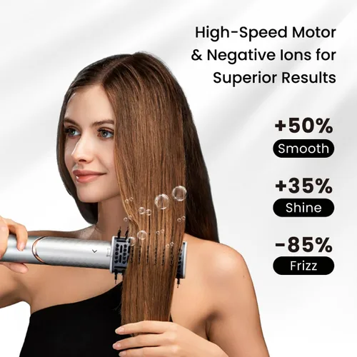 Vista 14 de GLAMUP Rizador de aire flexible 5 en 1 – Secador avanzado de alta velocidad, estilizador mágico con agarre apretado, herramienta de viaje de secado