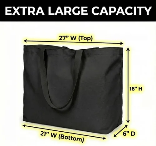 Vista 4 de Bolsa de lona extragrande - La más grande reutilizable para comestibles Premium Big Reusable Grocery Shopping Heavy Duty Sturdy Foldable Flexible