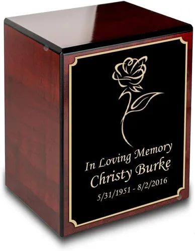 Vista 11 de GetUrns Caja conmemorativa de urna de cremación de cereza pequeña grabada personalizada para cenizas (gloria americana)