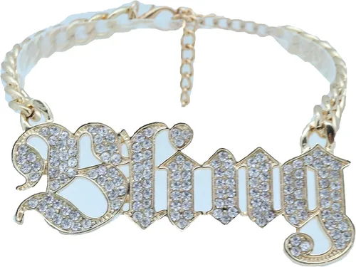 Vista 2 de TFJ - Pulsera de botas de moda para mujer, estilo urbano, cadena de metal dorado, joyería de hip hop, Metal