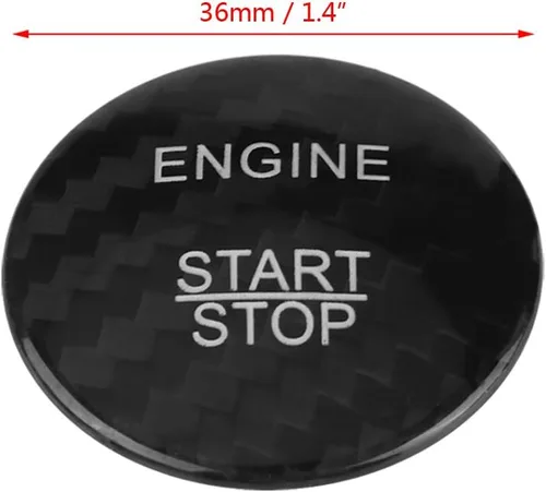Vista 5 de KIMISS Cubierta de botón de arranque de motor sin llave de fibra de carbono para clase A B C GLC GLA CLA ML GL (negro)