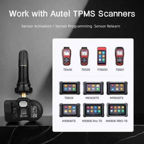 Vista 6 de Autel Sensores TPMS 2 en 1 Sensor MX-Sensor 315Mhz/433Mhz Sensor de presión de neumáticos, sensores TPMS inalámbricos programables y clonables a