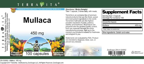 Vista 3 de Mullaca - 450 mg (100 Cápsulas, ZIN: 520852)
