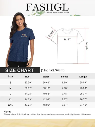 Vista 6 de FASHGL Mental Health Matters - Camiseta para mujer 988 para prevención del suicidio, camiseta divertida para terapeuta y psicólogo