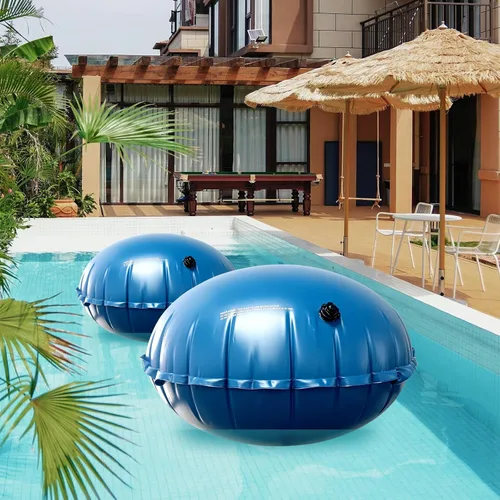 Vista 5 de LIBERECOO Almohadas de piscina redondas de 4 pies para piscinas sobre el suelo - Almohadas de invierno súper duraderas de 0.4 mm Almohadas
