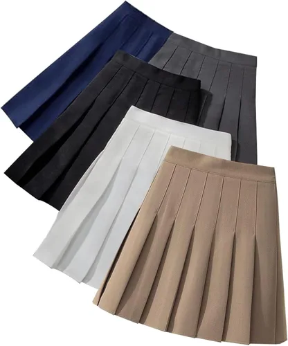 Vista 6 de Tivifox Faldas de tenis plisadas para mujer y niña, falda acampanada de cintura alta, uniforme escolar, pantalón deportivo de golf con pantalones