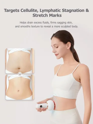 Vista 7 de Masajeador de drenaje linfático y herramienta de masaje anticelulitis, reduce las estrías y la celulitis, para piernas, brazos y vientre, máquina