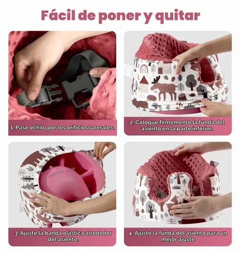 Vista 3 de mamatepe Funda de asiento compatible con asiento Bumbo y Nuby, accesorios de asientos elevadores, funda suave y transpirable para bebé, niña y niño