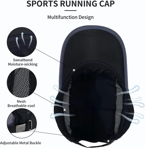Vista 36 de Gorra deportiva de malla ligera de secado rápido para hombres y mujeres