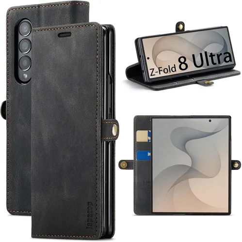 Vista 18 de Funda tipo cartera para Samsung Galaxy Z Fold 3 con soporte para bolígrafo S, color negro
