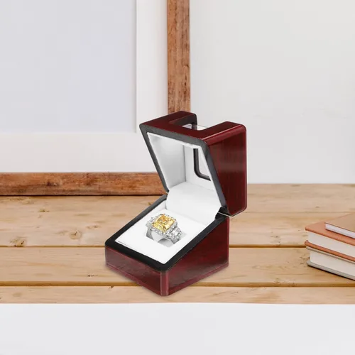 Vista 2 de BESPORTBLE Caja de exhibición del anillo del campeonato, caja de exhibición del anillo de madera, exhibición del anillo único, caja del caso