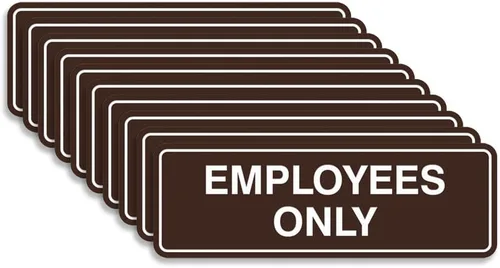 Vista 26 de Letrero estándar de solo empleados - Negro - Pequeño (1 paquete)