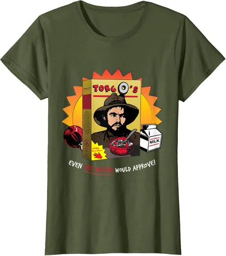 Vista 52 de Torgo Camiseta de película de culto de cereales, Negro, S