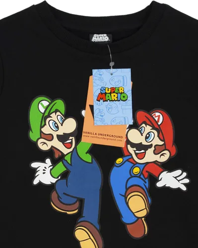 Vista 6 de SUPER MARIO Sudadera Luigi Character Gamers - Sudadera de manga larga para niños Negro