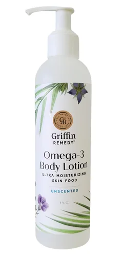 Vista 6 de Griffin Remedy Loción corporal Omega-3, aceites esenciales de incienso y MSM orgánico, ultra hidratante, todo natural, sin parabenos, sin sulfato, 8