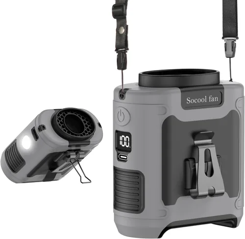 Vista 13 de Socool Ventilador de cintura portátil de 10000mAh con clip en cinturón portátil, ventilador personal recargable operado con batería con 5