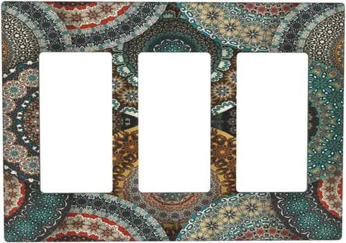 Vista 146 de Pintura al óleo de flores abstractas de 1 cuadrilla de interruptor de luz dúplex individual cubierta de salida placa de pared decorativa Placa